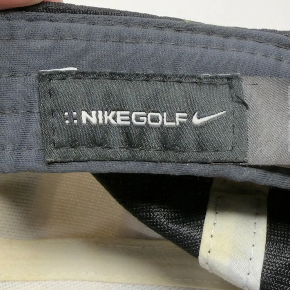 Nike Golf Hat‎ Mens Grey White Black Colorblock Mesh Adjustable Swoosh Cap